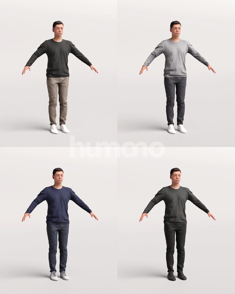 Editable Man Rig Rigged 042-2187 Man – Humano 3D – 3d People Collections