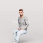 Animated 034-1821 S2 Man Sitting