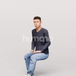 Animated 040-1821 S2 Man Sitting
