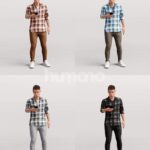 Animated 040-1847 OS2 Man Standing with Phone