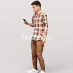 Animated 040-1847 OS2 Man Standing with Phone