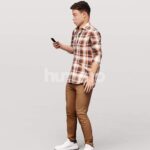 Animated 040-1847 OS2 Man Standing with Phone