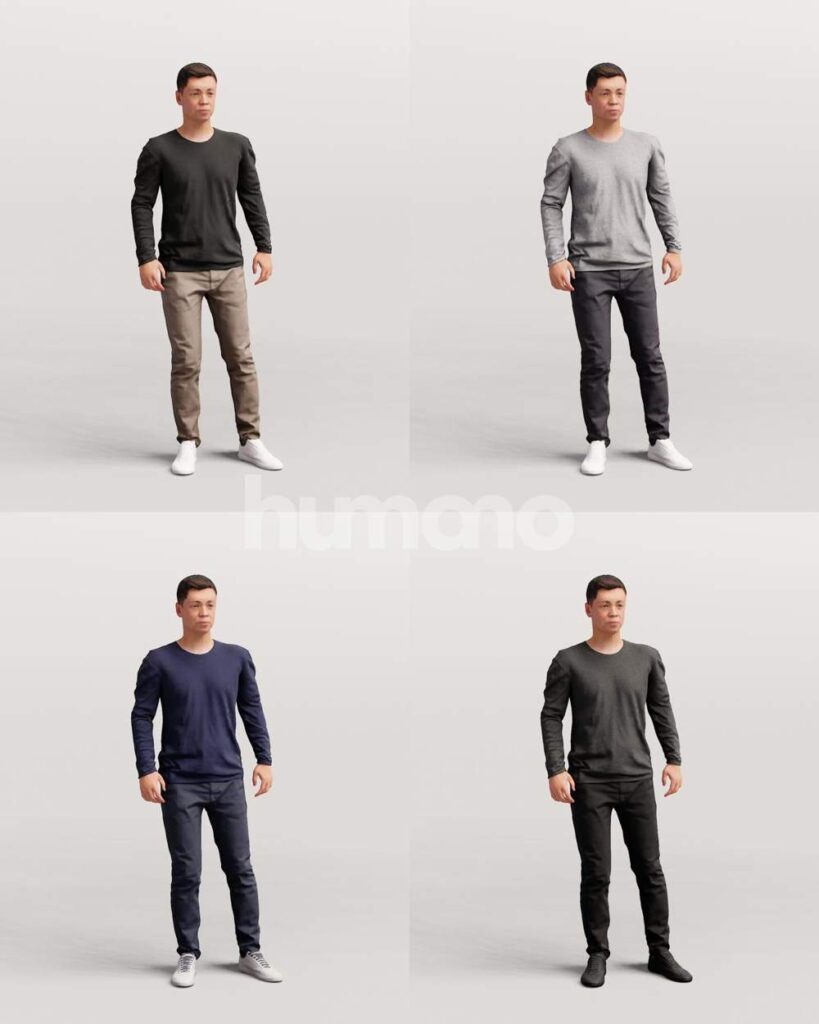 Random Human Moving Animated 042-2187 SM3 Man Moving Around – Humano 3D – 3d People Collections