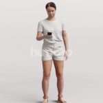 Animated 043-3497 OS2 Woman Standing with Phone