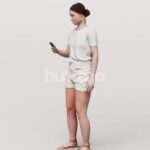 Animated 043-3497 OS2 Woman Standing with Phone