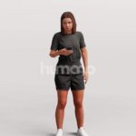 Animated 045-3693 OS2 Woman Standing with Phone