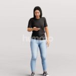 Animated 048-3658 OS2 Woman Standing with Phone