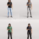 Animated 048-3658 OS2 Woman Standing with Phone