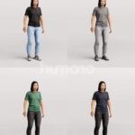 Animated 048-3658 SM1 Woman Moving Around